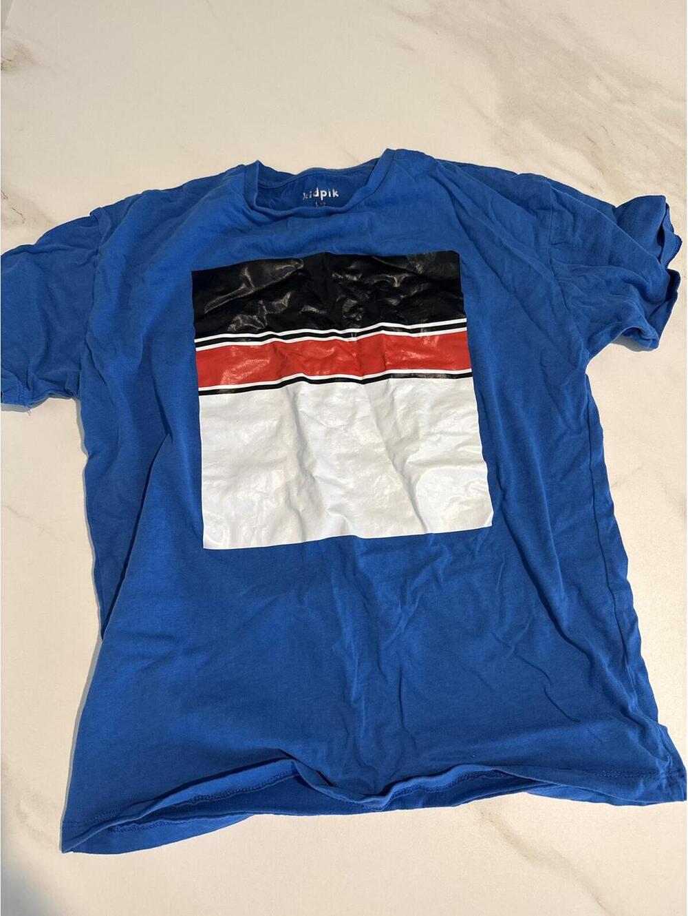 kidpik Boys Blue Graphic Tee Large
